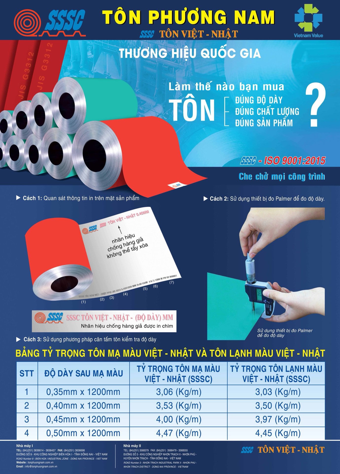 Cách nhận biết tôn lạnh Phương Nam