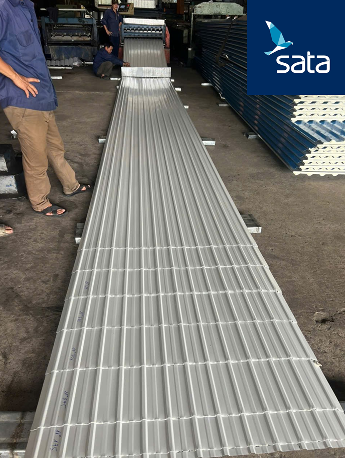 Ngoài tôn la phông giả gỗ Thép SATA còn cung cấp các dòng tôn màu đa dạng với màu sắc bắt mắt