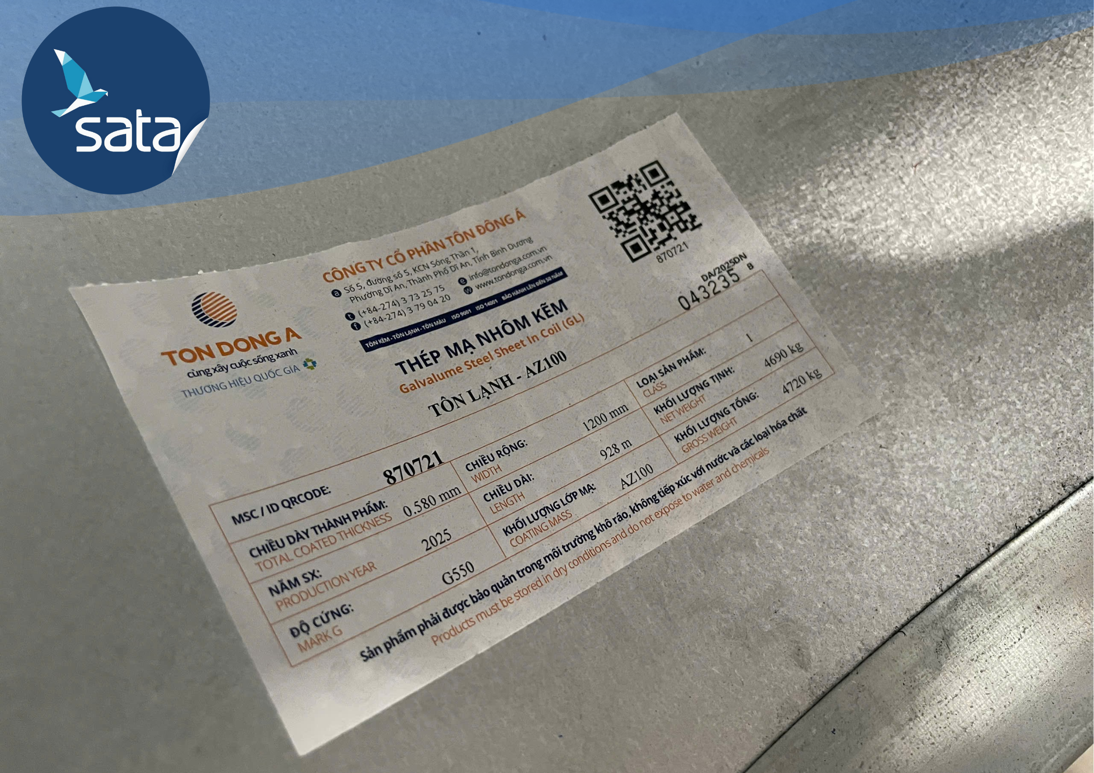 Tôn AZ 100 của Đông Á