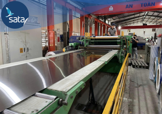 hệ thống dây chuyền dập máng inox 201 tự động