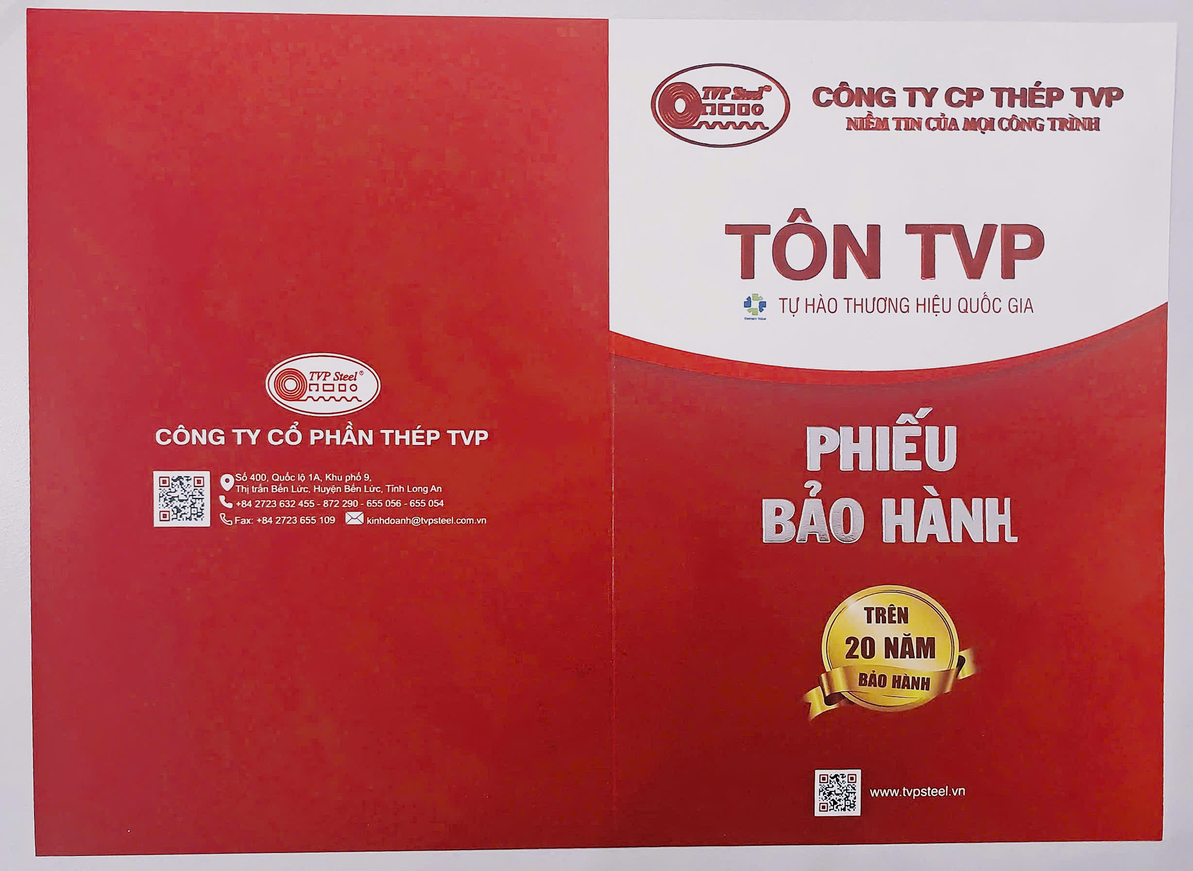 Phiếu bảo hành Tôn Việt Úc Phiếu bảo hành Tôn Việt Úc